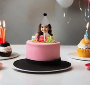 Simple Custom Photo Themed Party Hat Cake Toppers