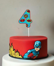 Number Cake topper Sports/Cars/Video Games/ Donuts/ Animals Theme Print