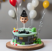 Sports/Cars/Video Games/Donut Print Custom Photo Themed Party Hat Cake Toppers